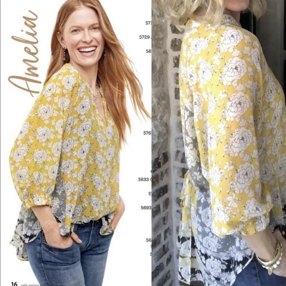 CAbi Gather Blouse Sz Medium